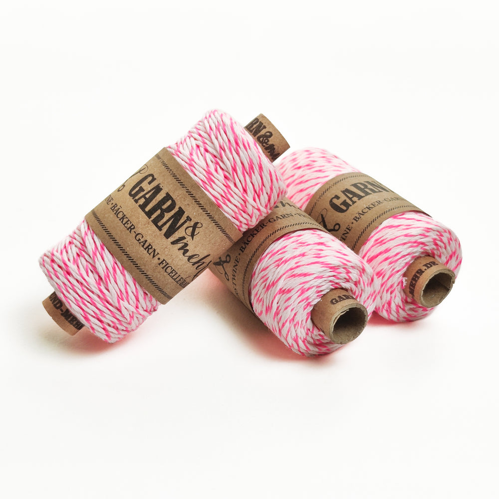 Bakers Twine - Neon pink White