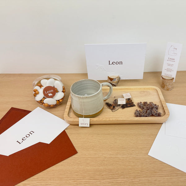 Geboortekaart Leon met beer
