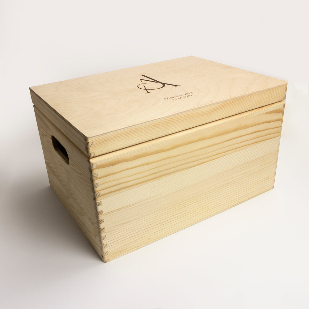 Houten memorybox met klapdeksel