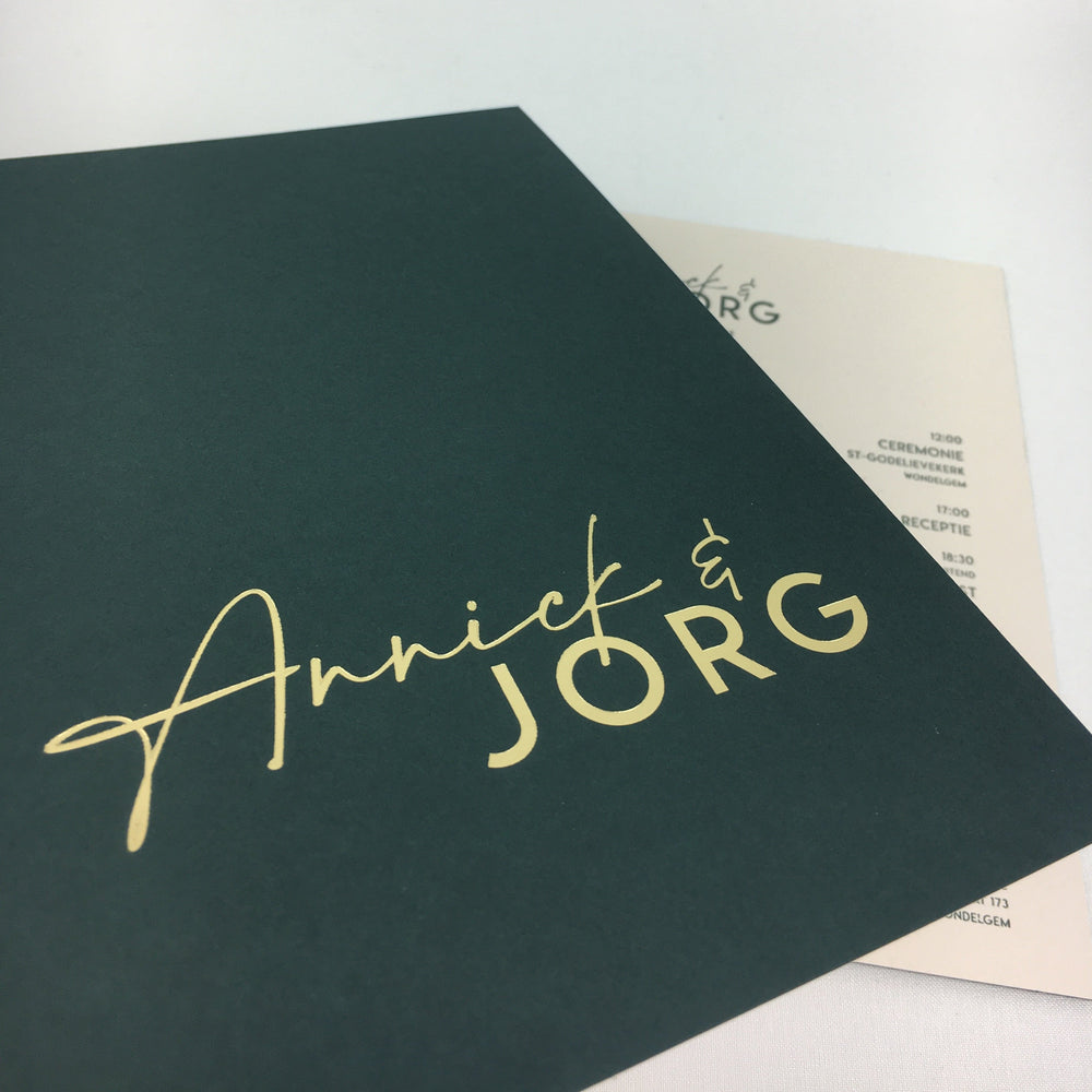 Collectiekaart Annick en Jorg typografisch