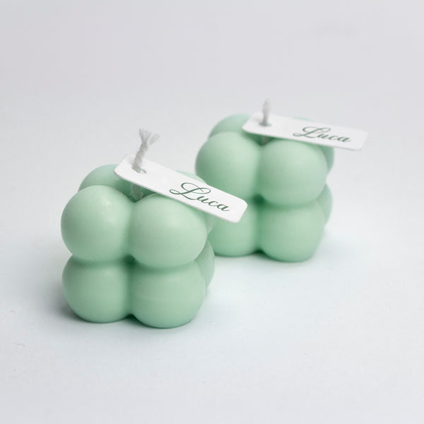 Mini bubbelkaars pastel groen (per 15st.)