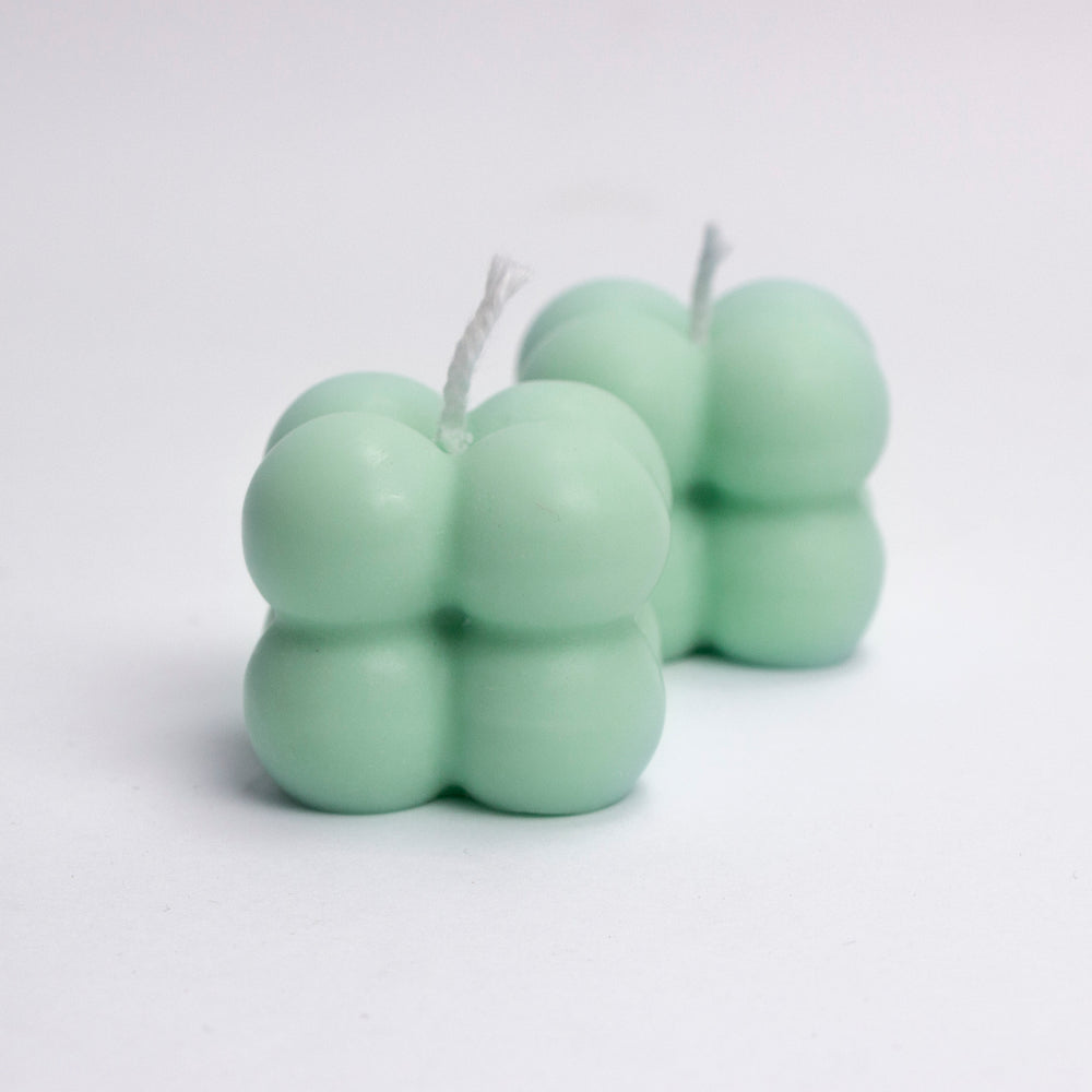 Mini bubbelkaars pastel groen (per 15st.)