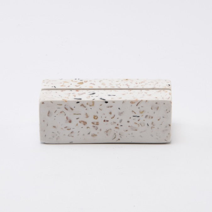 Kaartenhouder terrazzo wit